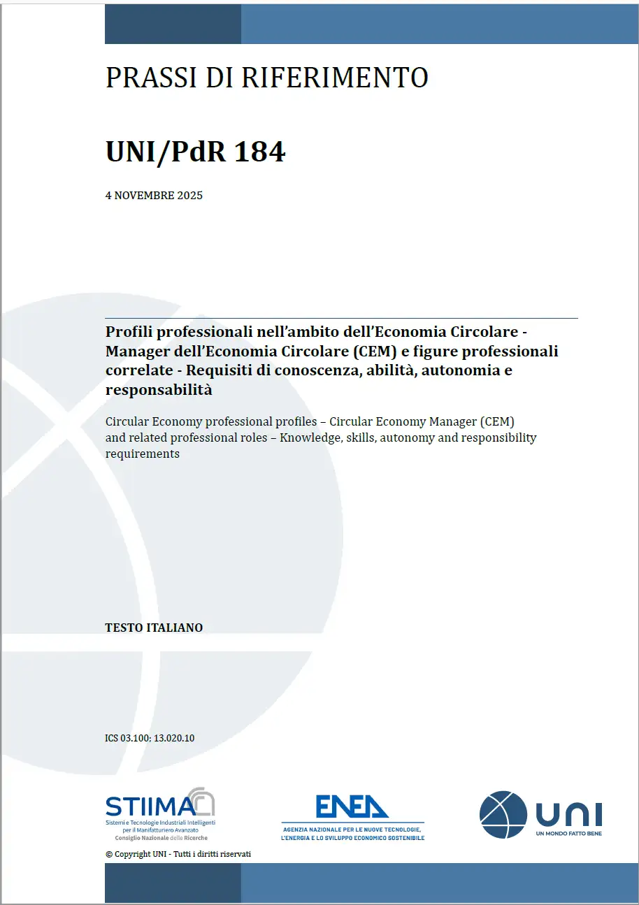 UNI/PdR 184:2025 |  Manager dell’Economia Circolare (CEM) 